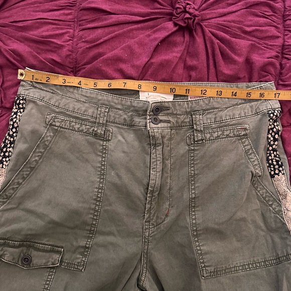 Olive Green Cargo Pants with Side Stripes - Picture 8 of 10